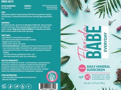 Package Label (Skin Spot Florida Babe Everyday Tinted Replenishing Daily Protection 208)